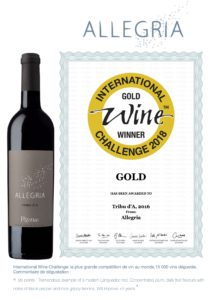International Wine Challenge: médaille d'or pour Allegria Tribu d'A