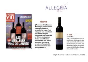 Allegria Tribu d 'A rouge dans la Revue du Vin de France