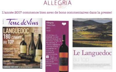L’année commence bien avec de bons commentaires dans le Journal Terre de Vins