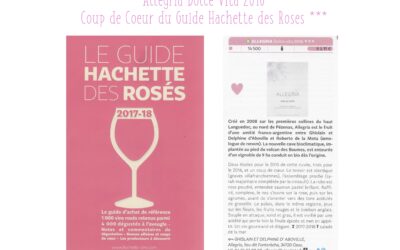 Allegria Dolce Vita 2016 Coup de Coeur du Guide Hachette des Vins rosés