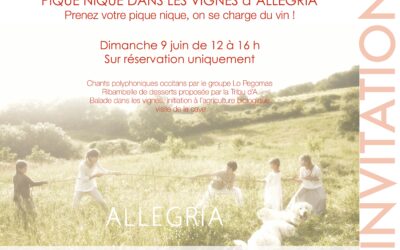 Pique-nique dans les vignes d’Allegria , c’est DEMAIN!!